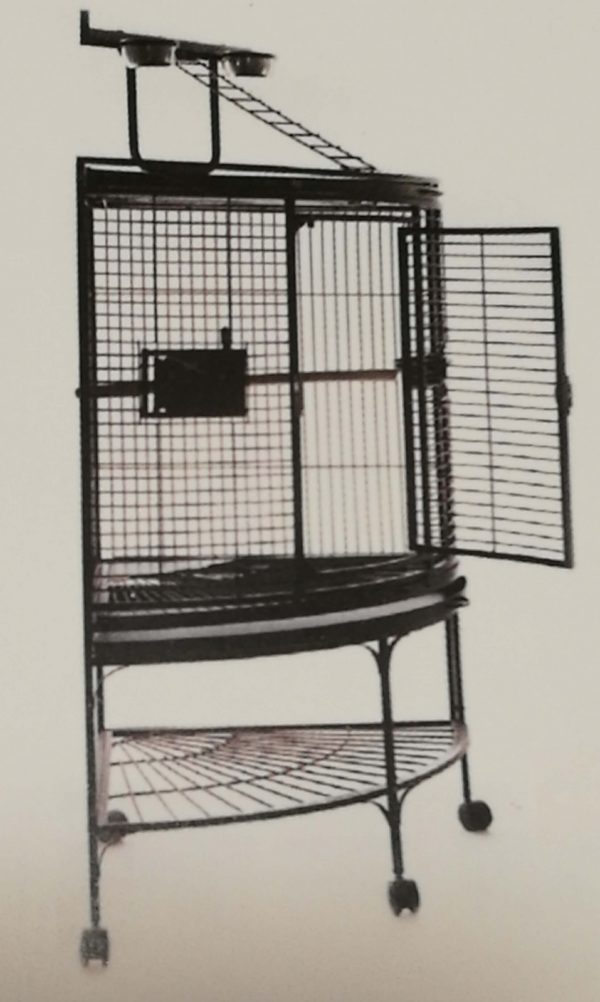 corner cage with play pen top