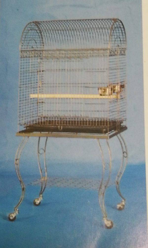 rectangular round roof bird cage with stand