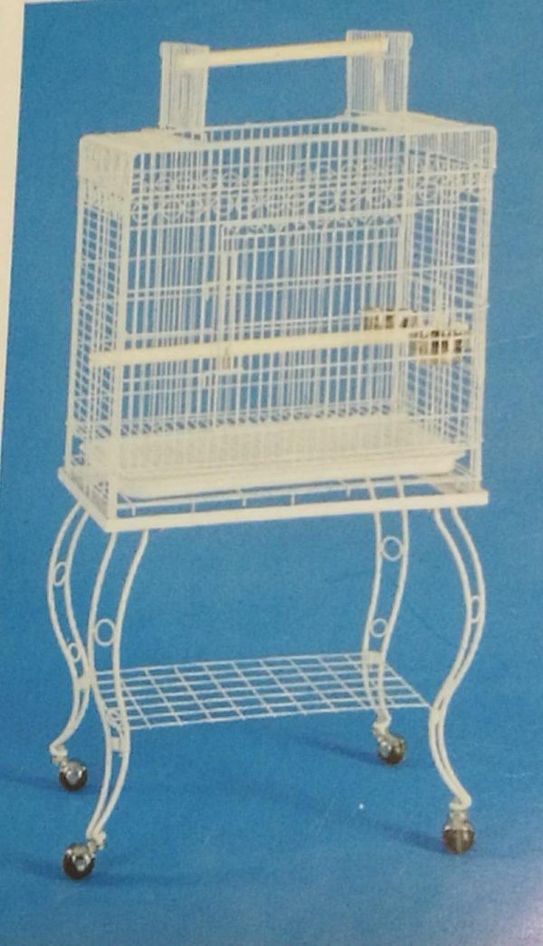 rectangular open top bird cage with stand